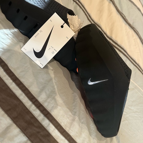 Nike Black Slide Sandals with White Logo women’s size 7